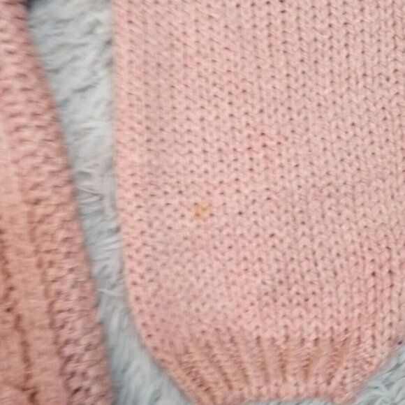 Vintage Nuggets Womens Sweater Pink L Open Knit Stretch Casual Cozy Grandma - Picture 6 of 11